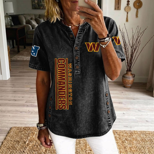 WAS x NFL Women’???s Denim Casual Tops DATND LBN 190526