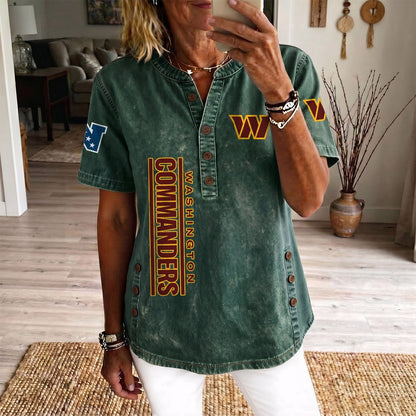 WAS x NFL Women’???s Denim Casual Tops DATND LBN 190526