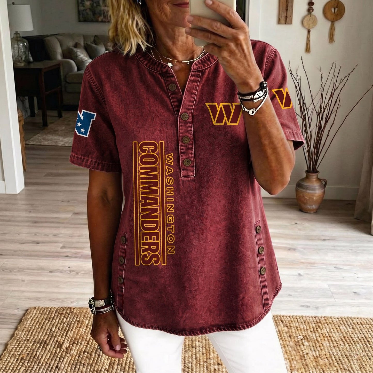 WAS x NFL Women’???s Denim Casual Tops DATND LBN 190526