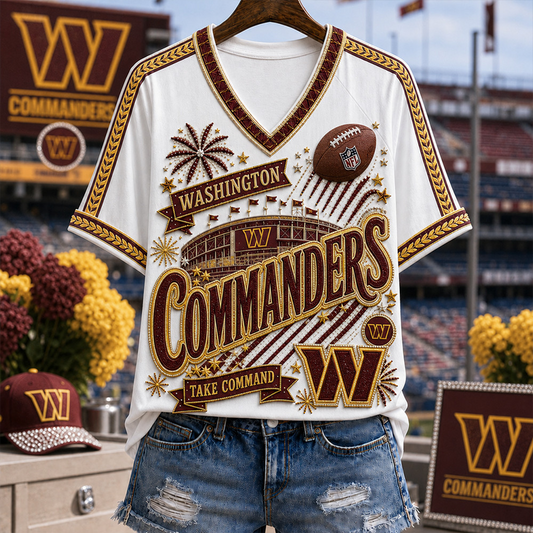 WC_Denver Broncos NFL WOMAN V-NECK SHIRT FOR FAN 210726