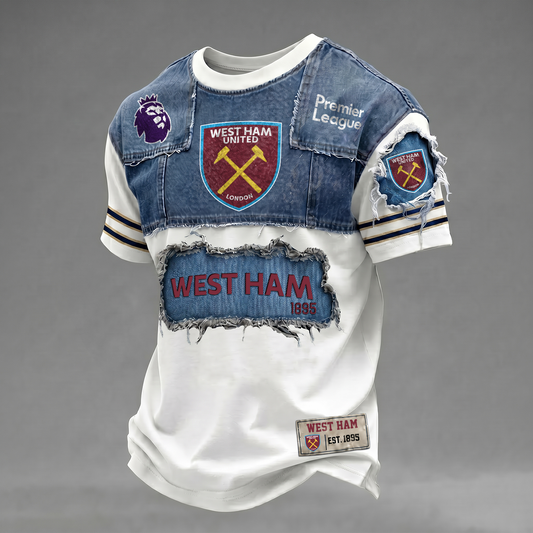 WHU x EPL Patchwork Denim T-Shirt DATND TANTD 090626
