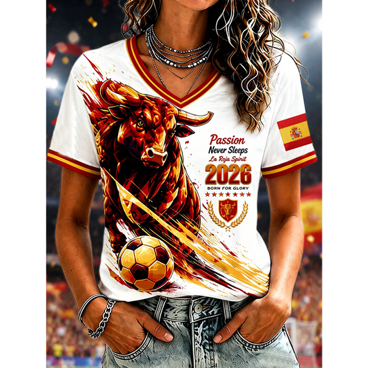 Women's Spanish Football Printed Shirt V7 DATND TANTD 050626